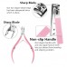 Manicure Kit for Women Travel Nail Care Kit with Cuticle Trimmer Nail Clippers Cuticle Pusher Glass Nail File Portable Nail Kit Women Pink Pedicure Manicure Tools Cuticle Set with Plastic Case