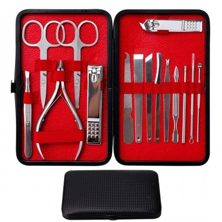 Nail Clipper Set Men Women Professional Stainless Steel Manicure Pedicure Set 16 Pcs Toe Finger Nail Clippers Kit with Portable Travel Case Personal Care Men Grooming Kit for Husband Family